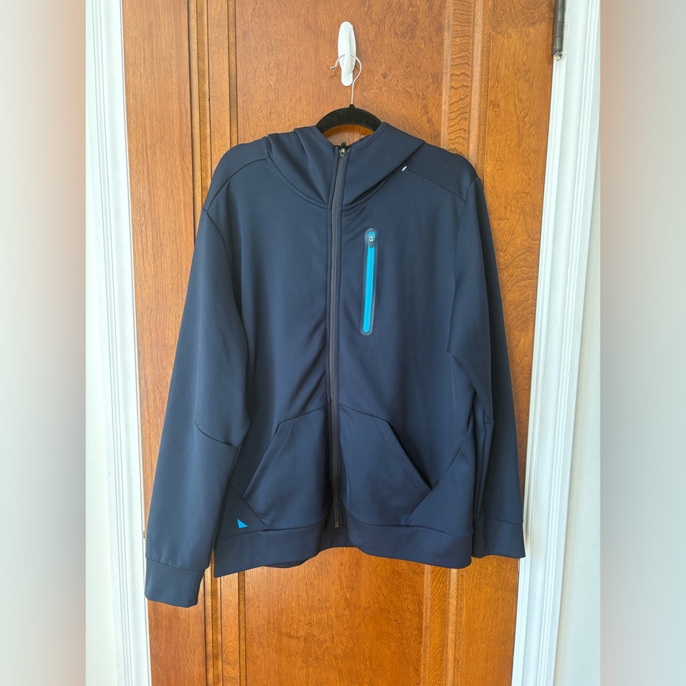 UNTUCKit Men's Navy Hooded Riviera Full- Zip Jacket - XL